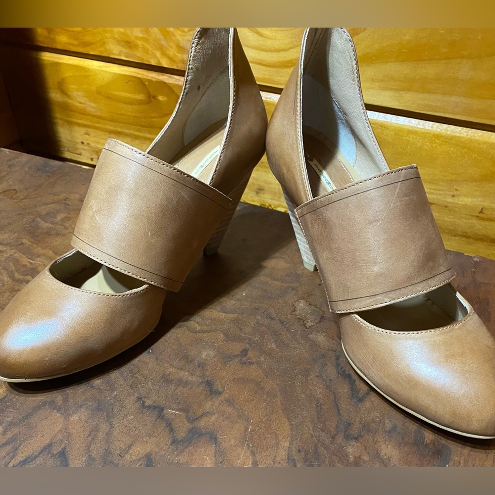 NIB MAX STUDIO/LEON BEAU LEATHER PUMP IN TOBACCO SIZE 9.5 - Picture 6 of 10